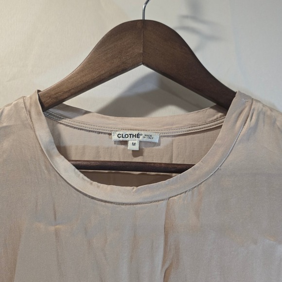CLOTHE Made in Italy Sleeveless Top Beige Silk Blend Size M - Picture 2 of 7